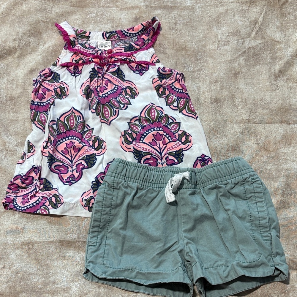 Carter's Pink and Blue Floral Toddler Top